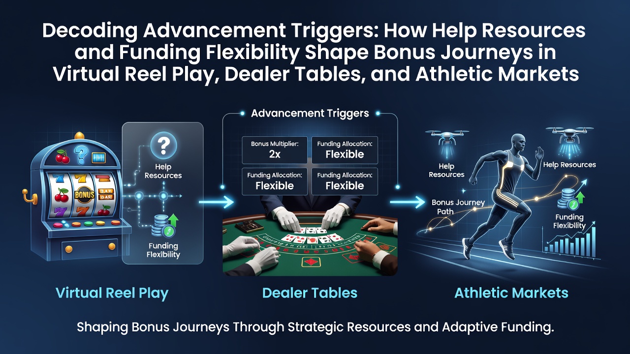 Illustration showing interconnected pathways between customer support channels, flexible payment options, and bonus progression ladders across slots, live dealer tables, and sports betting platforms