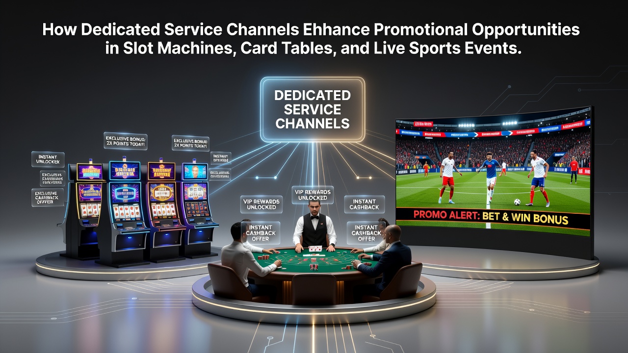Illustration of dedicated customer service representatives assisting players with slot machine promotions and loyalty rewards