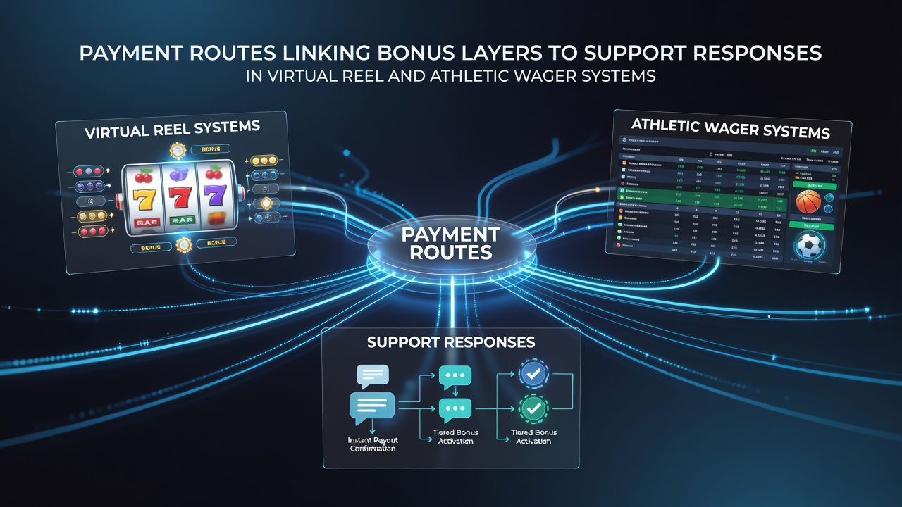 Flowchart depicting support response integration with payment and bonus systems in sports betting and slots
