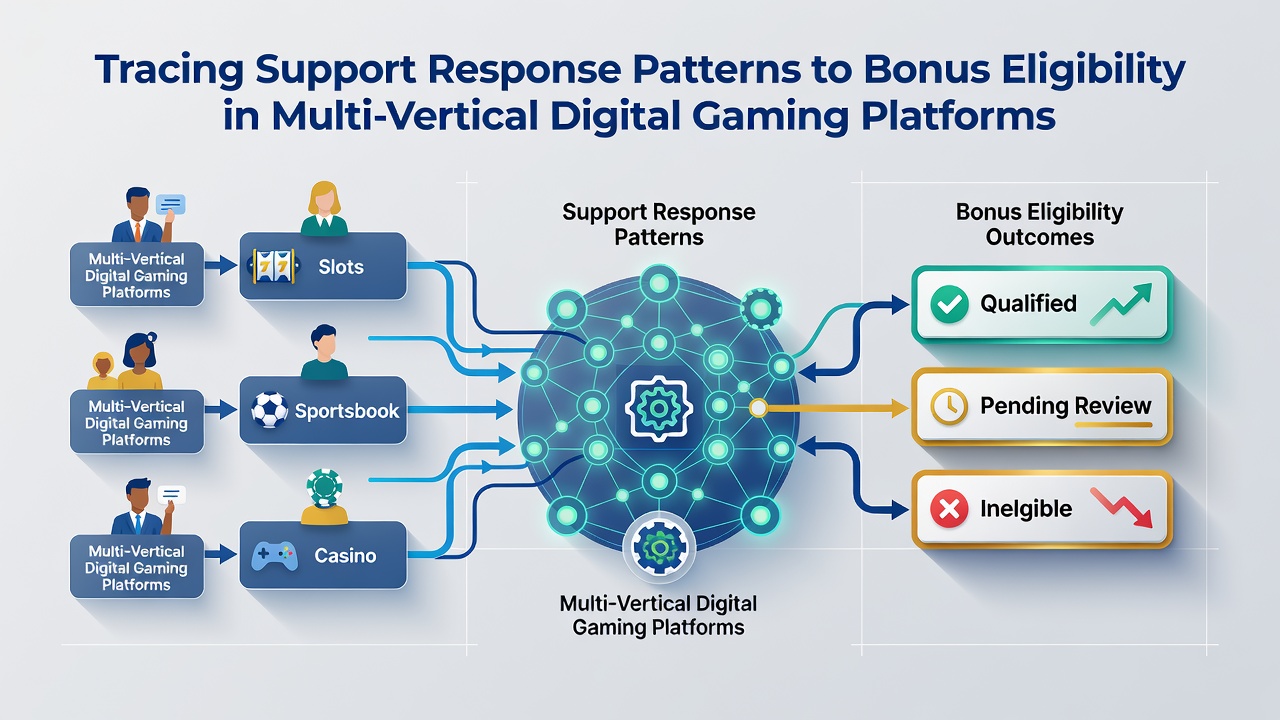Dashboard screenshot illustrating how support ticket categories map onto bonus tier progression in a multi-vertical gaming environment