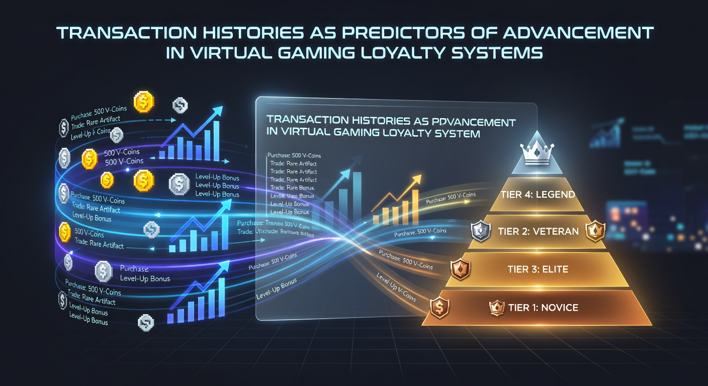 Data visualization showing transaction patterns and loyalty tier progression in virtual gaming platforms