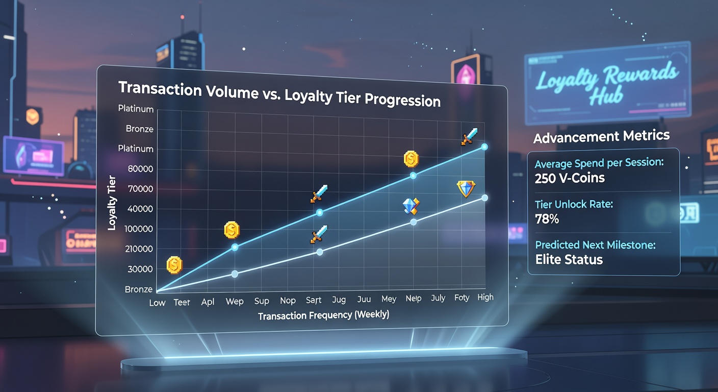 Analytics dashboard displaying loyalty tier predictions derived from player transaction histories